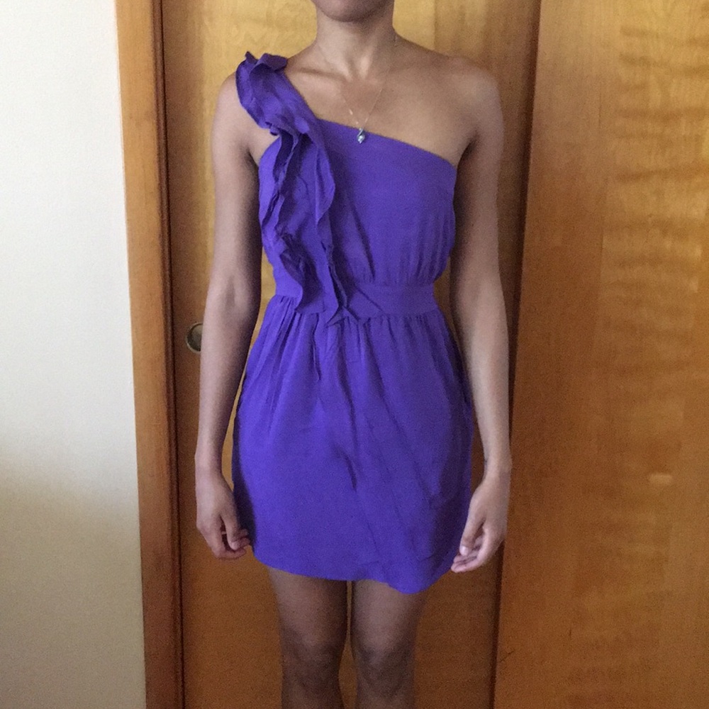 BCBGeneration Purple Half Strap Dress